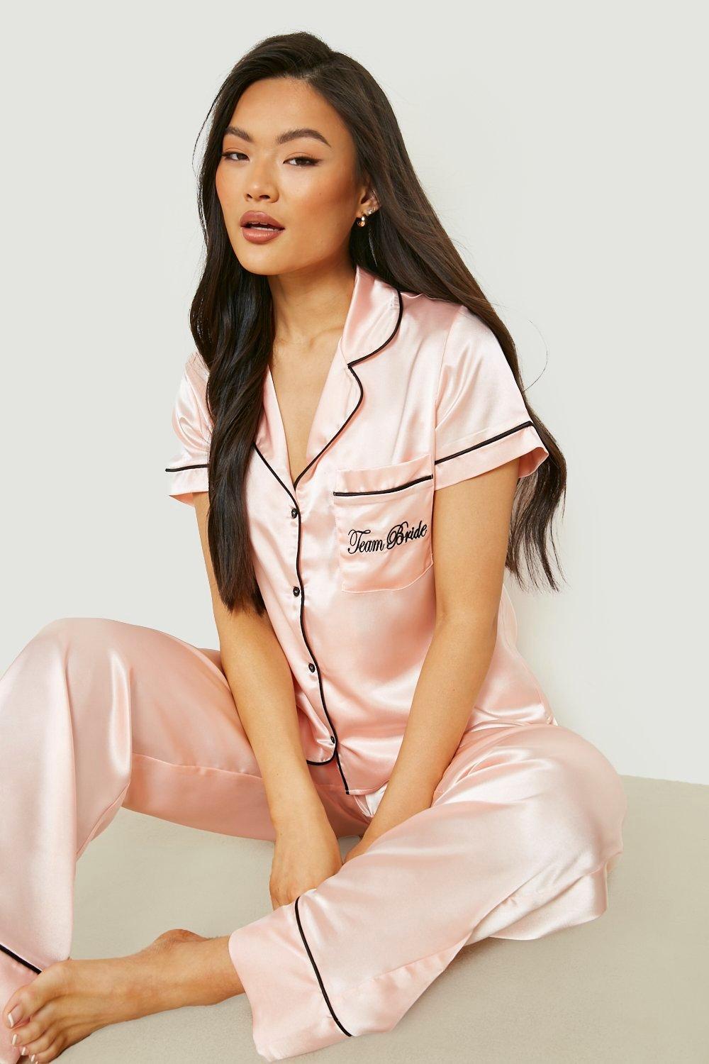 Team Bride 5pc Satin Nightwear Set boohoo